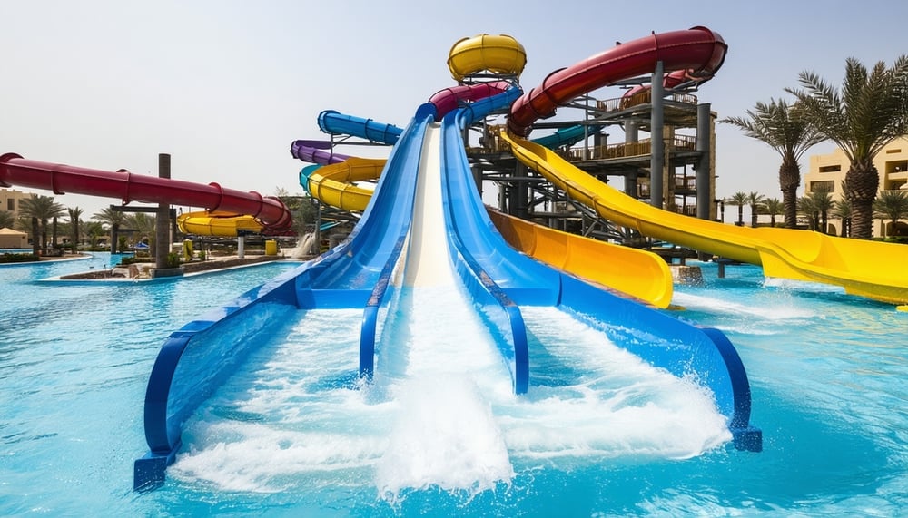 Exciting water slides and pools at Water Park Dubai
